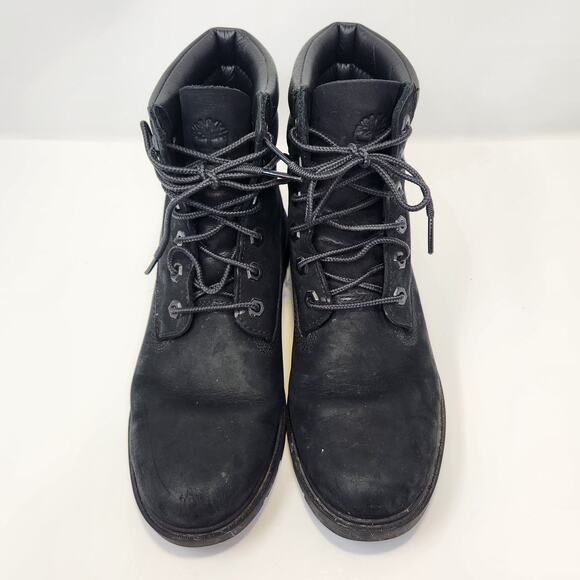 Timberland Women Linden Woods 6 Inch Ankle Boot Size 8 Black Leather Waterproof - Picture 2 of 9